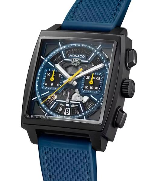 High Quality Swiss TAG Heuer Dark Blue Skeleton Monaco Replica Watches UK